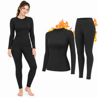 Womens Thermal Underwear, Fleece Lined Leggings Long Johns Set for Winter Cold Weather Warmth