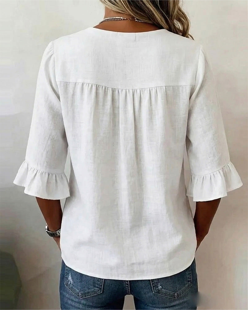 Evelyn | Cotton-Linen Blouse