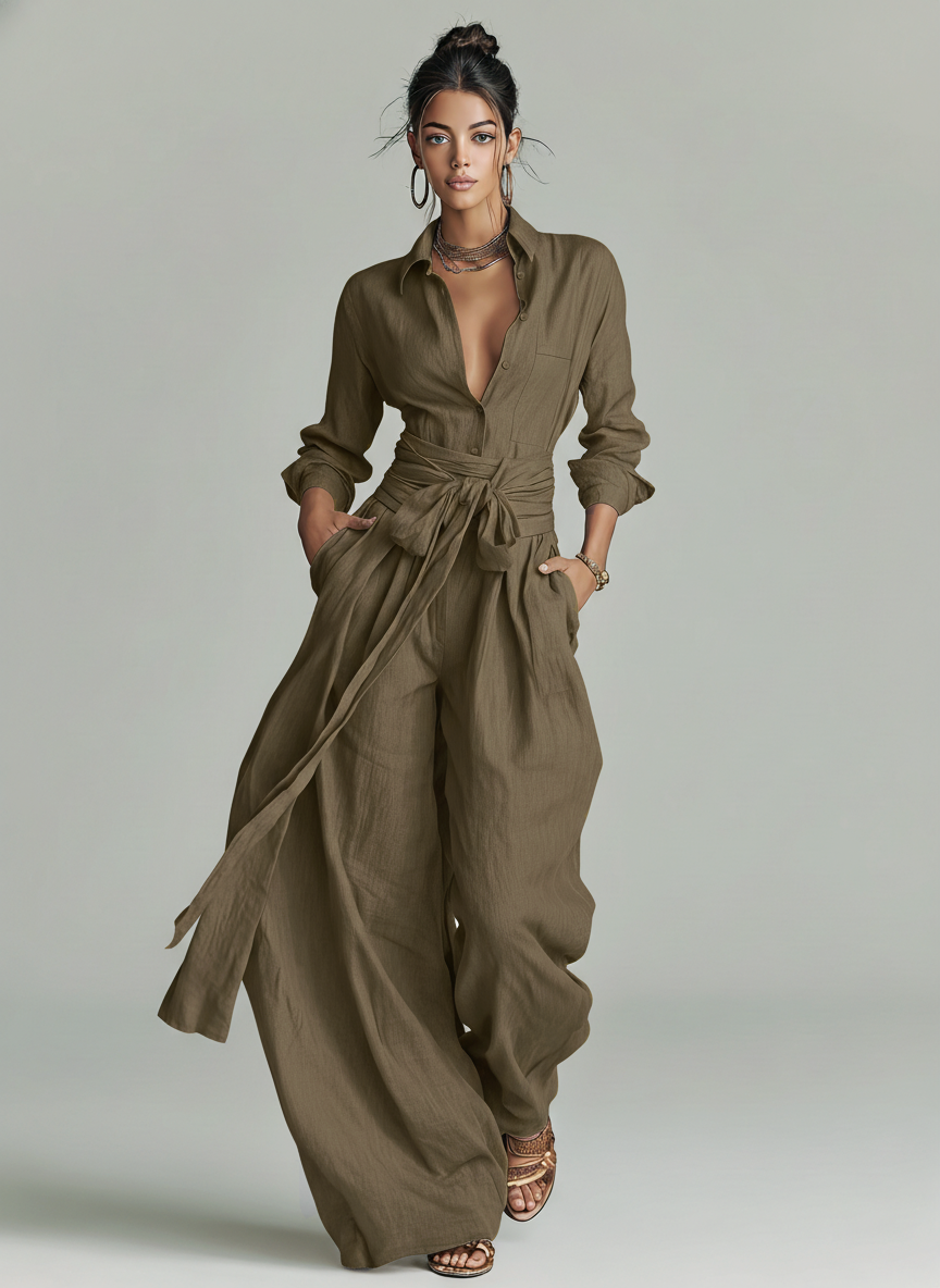 Samantha | Cotton-Linen Jumpsuit