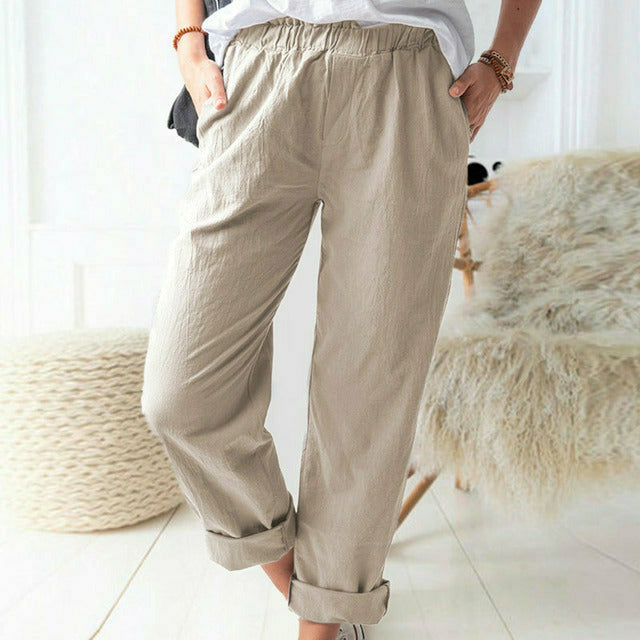 Hannah | Soft-Structured Elastic-Waist Pants