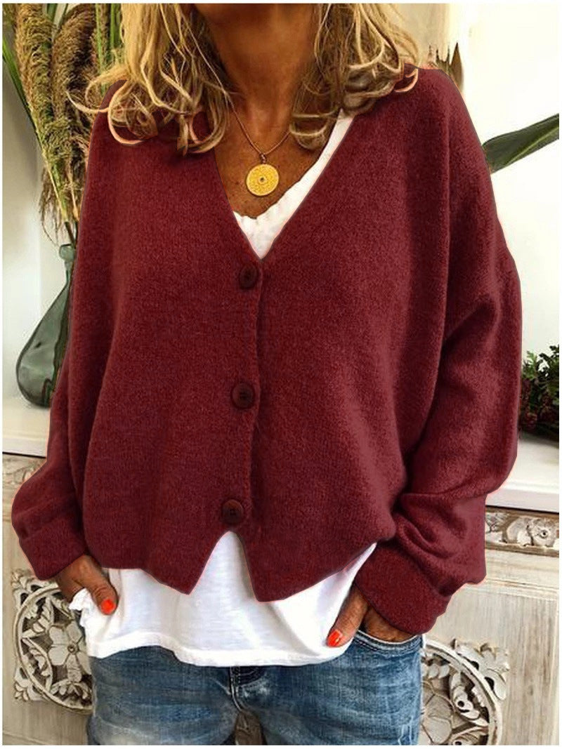 Aisha | V-Neck Button-Front Knit Cardigan