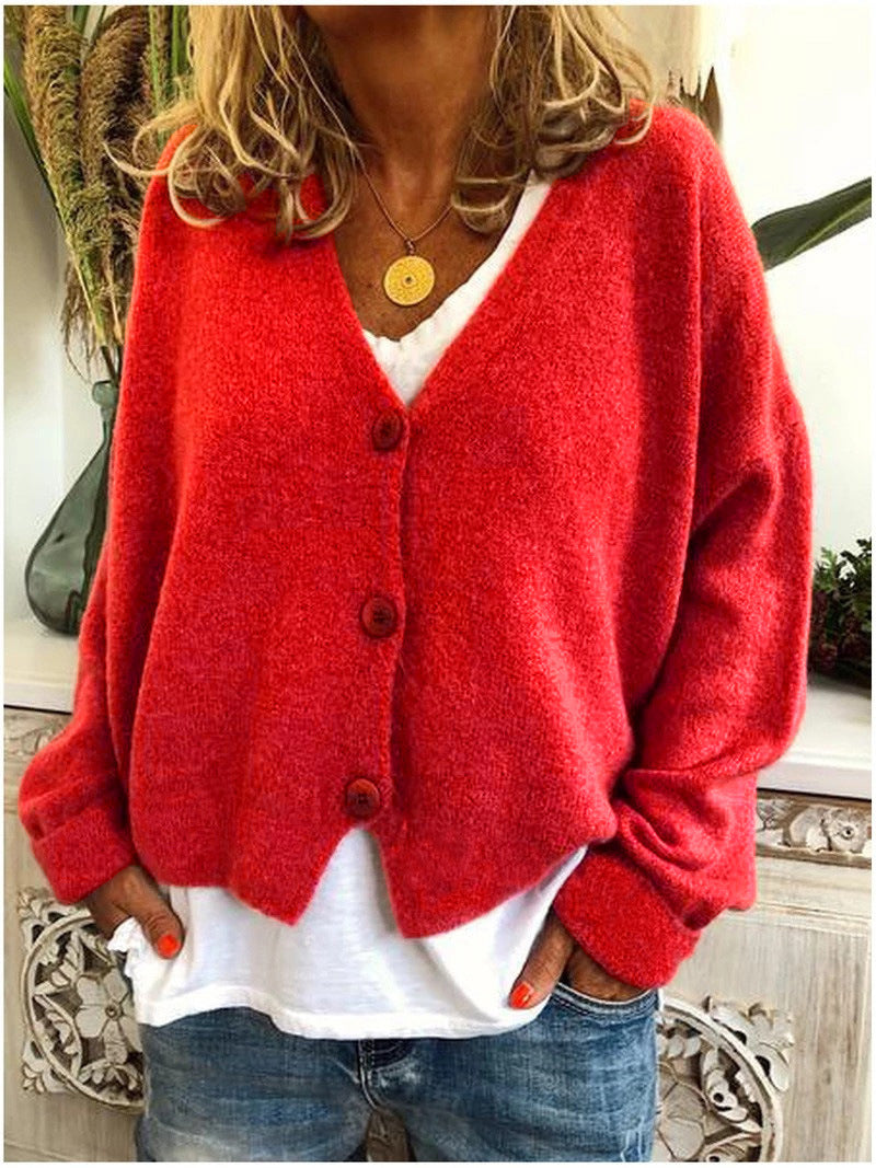 Aisha | V-Neck Button-Front Knit Cardigan