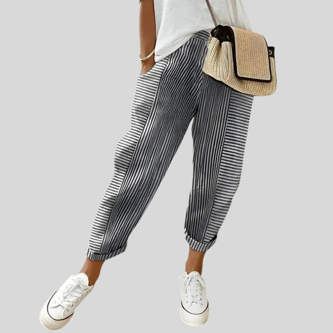 Aisha | Elastic-Waist Draped Pants