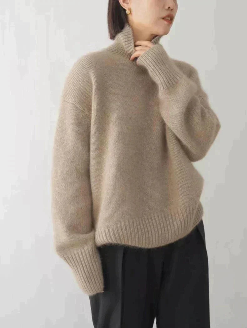 High-Collar Knit Sweater