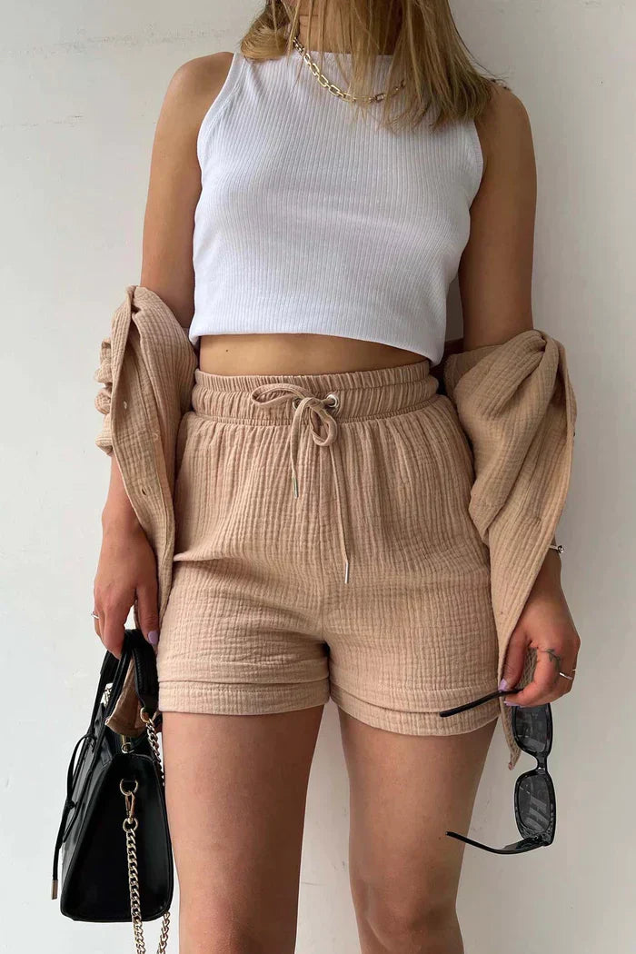 Maya | Cropped Top & High-Waisted Pants Set