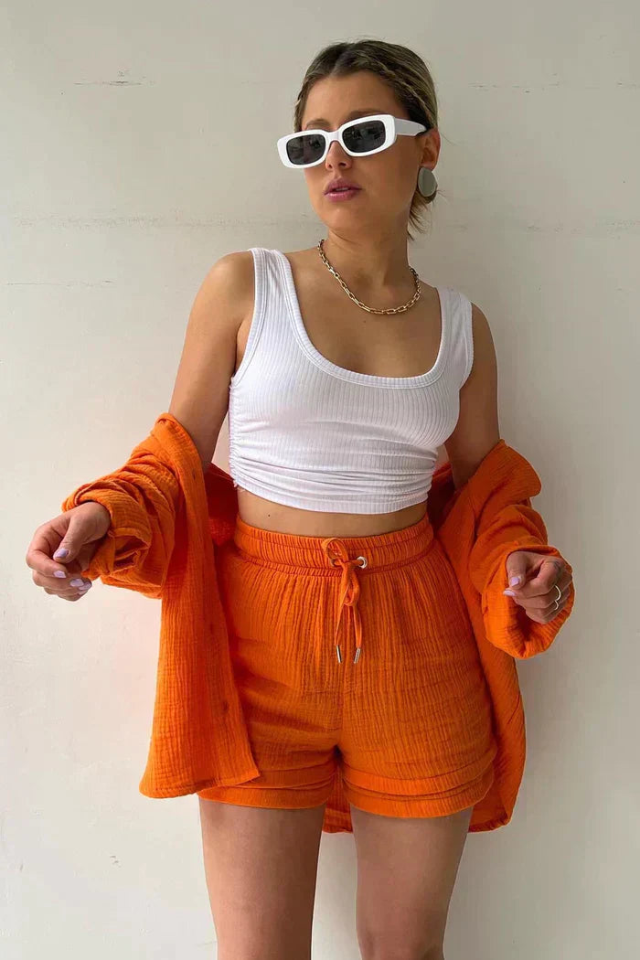 Maya | Cropped Top & High-Waisted Pants Set