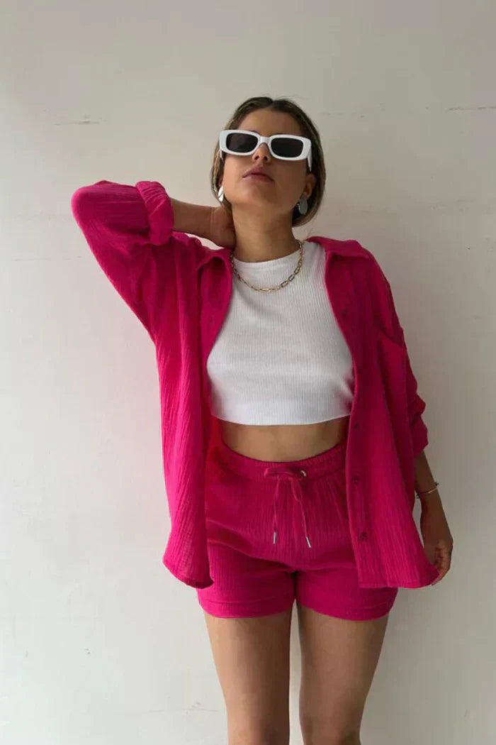 Maya | Cropped Top & High-Waisted Pants Set