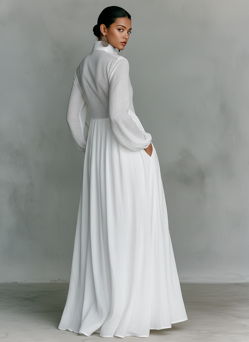 Maya | Cotton-Linen Patchwork Maxi Dress