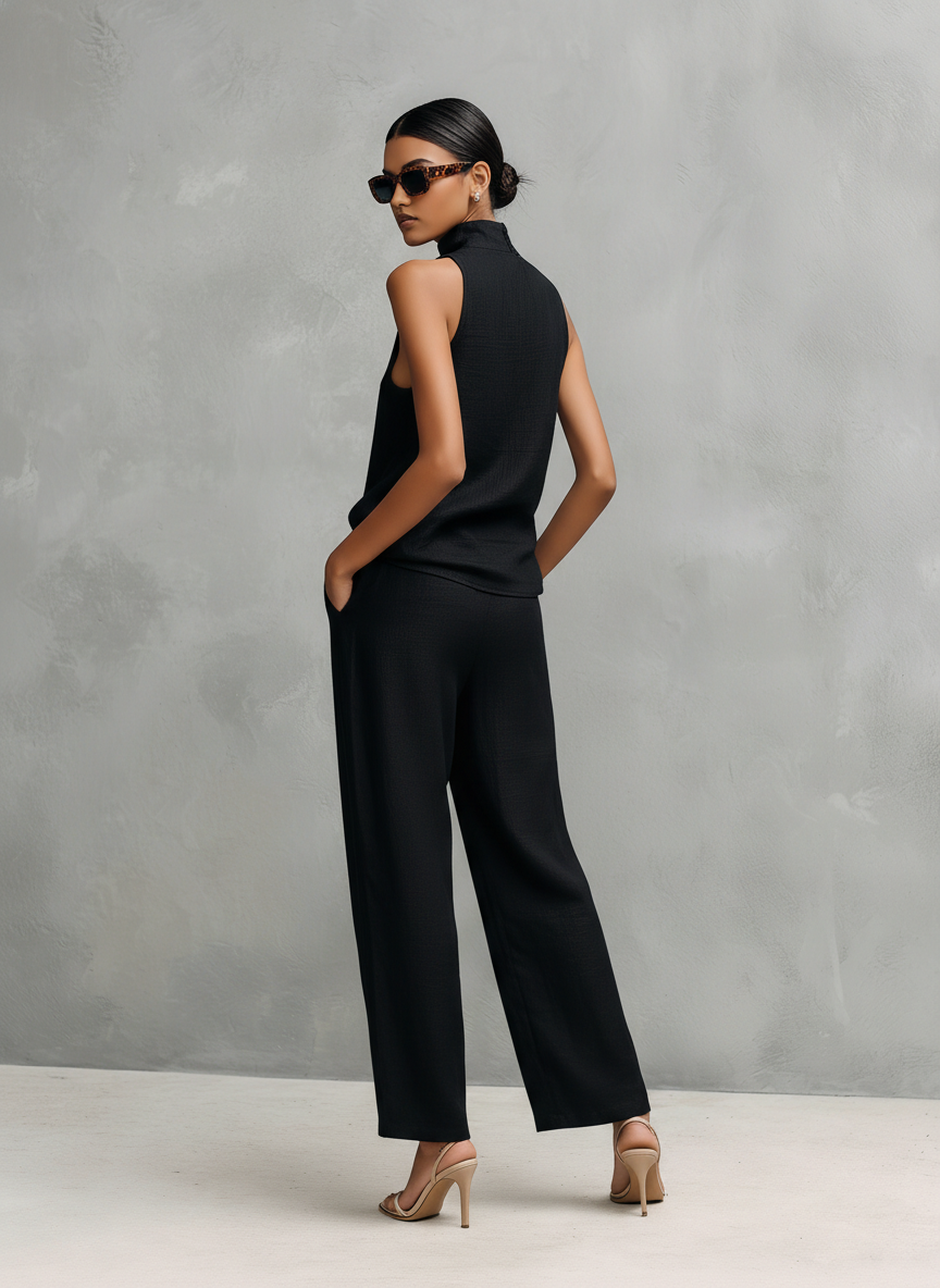 Marisol | Cotton-Linen Sleeveless Top and Trousers Set