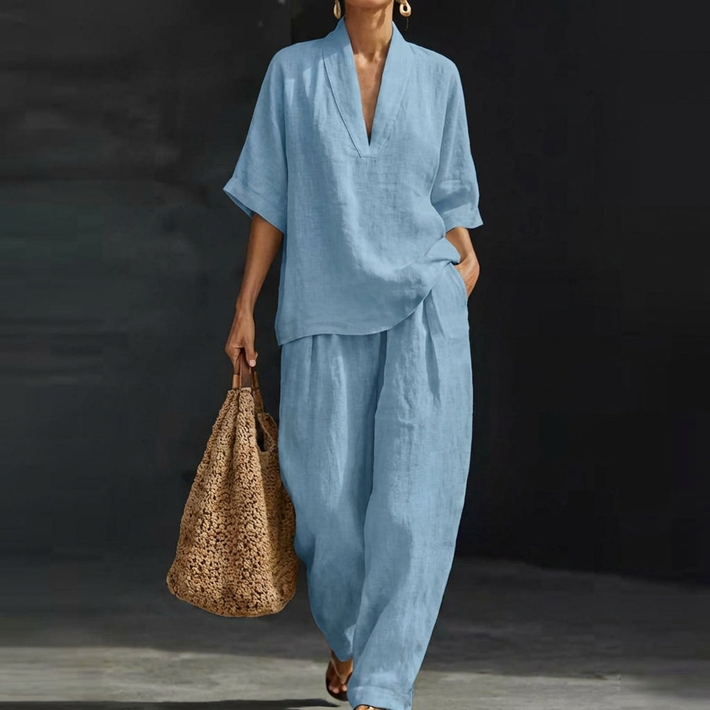 Camila | Two-Piece Set with Wide-Leg Trousers