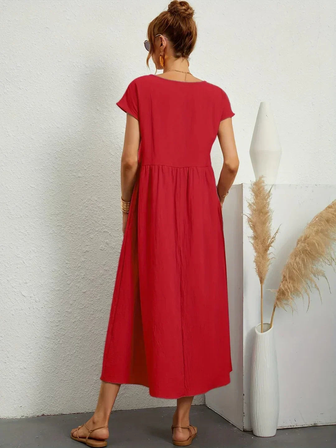Harper | Silky Cotton Midi Dress