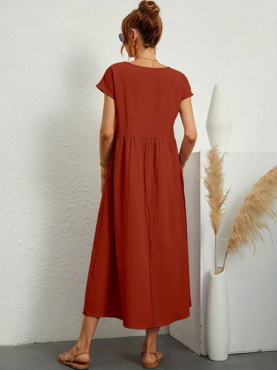 Harper | Silky Cotton Midi Dress