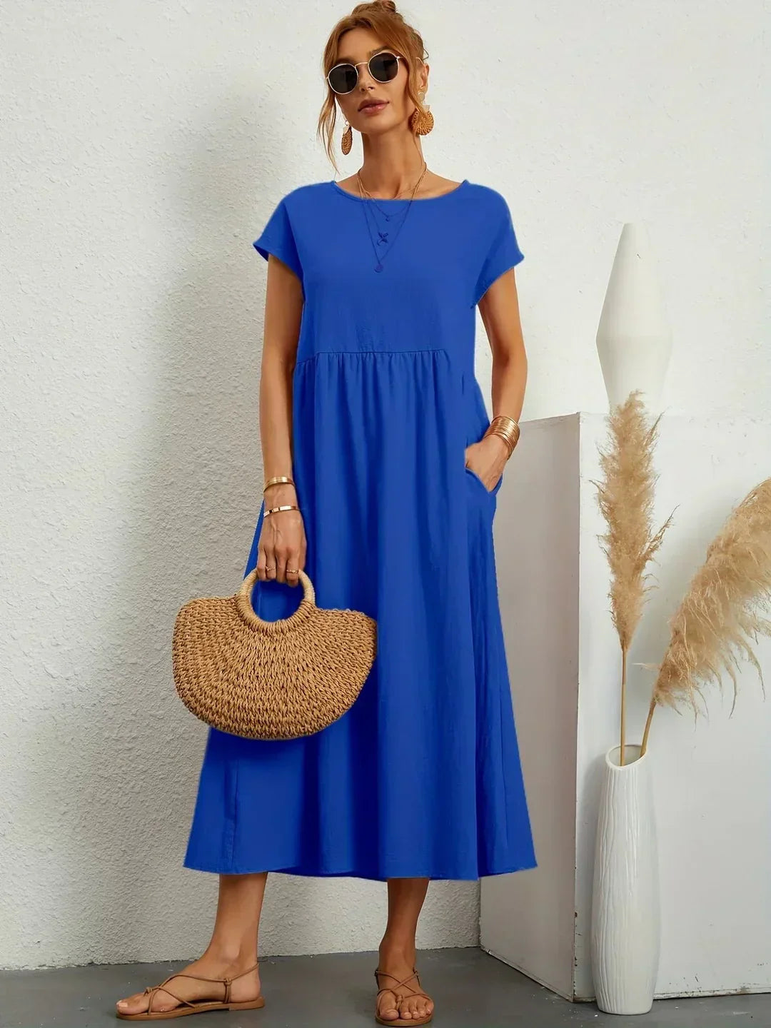 Harper | Silky Cotton Midi Dress