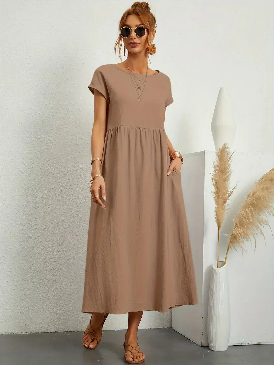 Harper | Silky Cotton Midi Dress