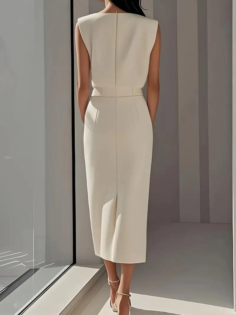 Harper | Midi Dress with Defined Waist