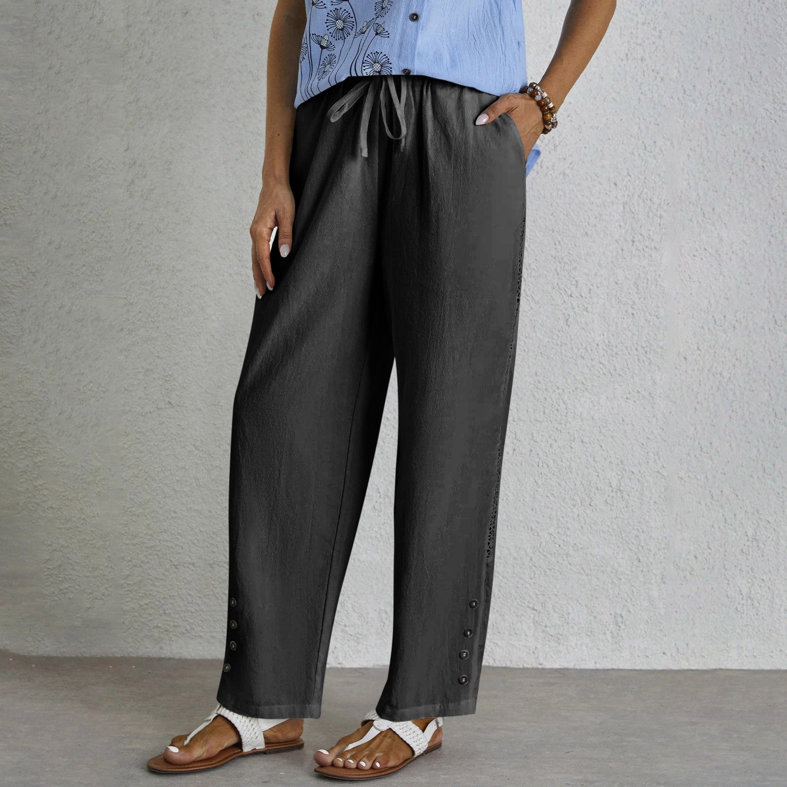 Amelia | Relaxed Button-Front Pants