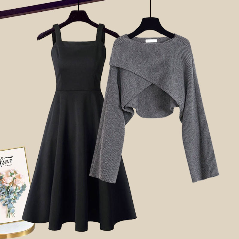 Harper | Sleeveless Midi Dress & Cropped Cardigan, Fitted Bodice and Flared Skirt