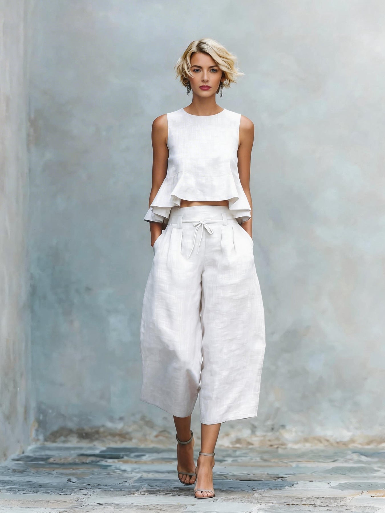 M&H | Two-Piece Set with Ruffled Hem