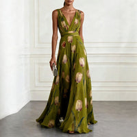 Sleeveless Dress with V-Neck