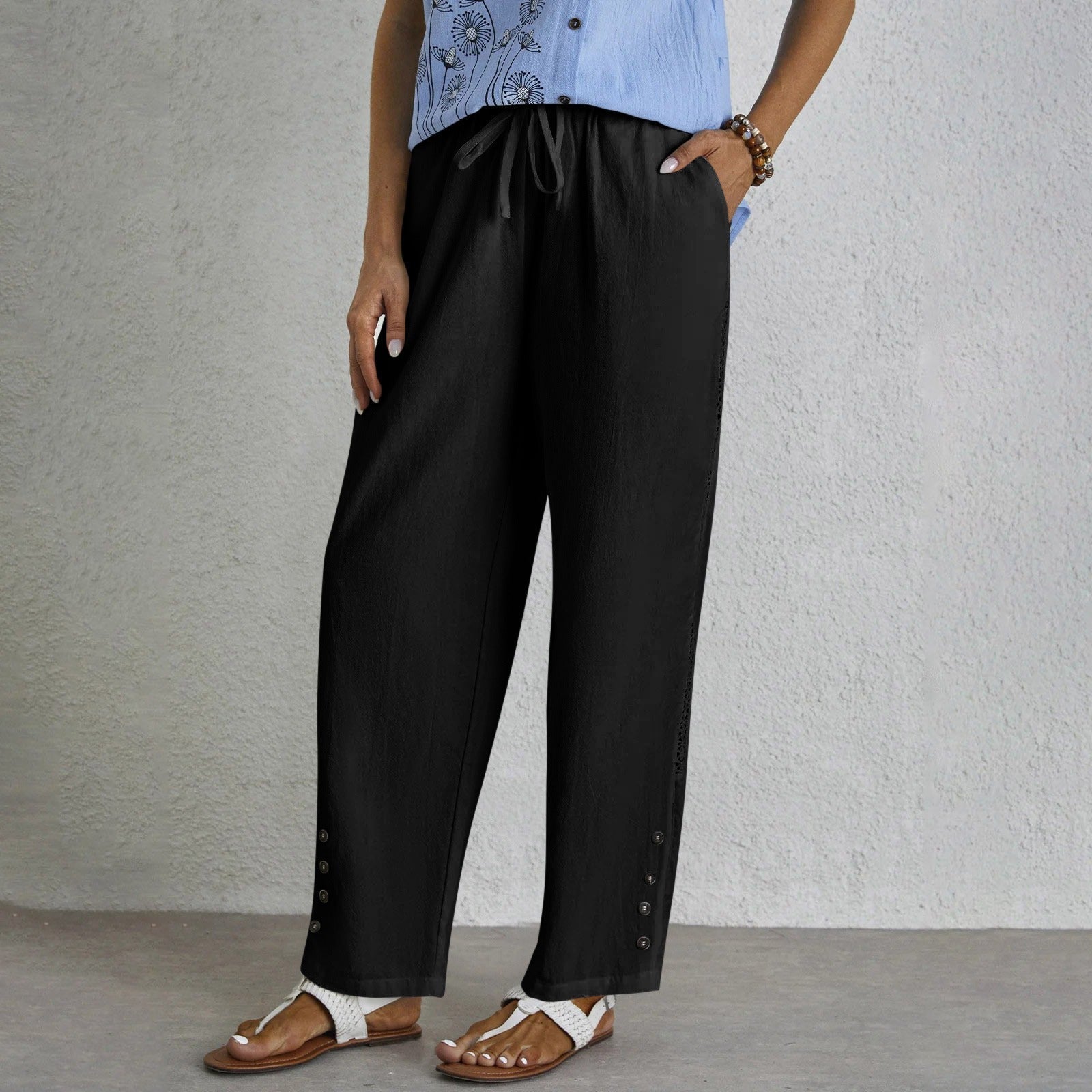 Amelia | Relaxed Button-Front Pants