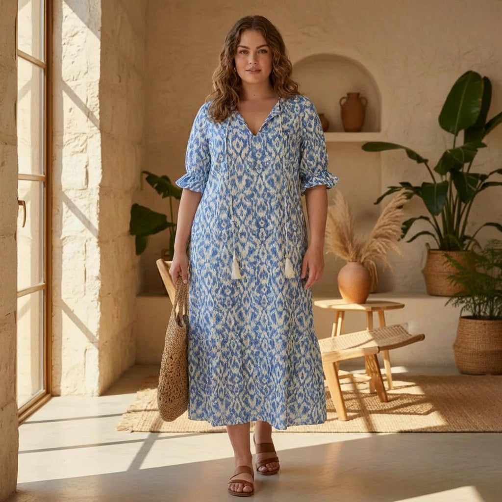 Marisol | Tummy-Coverage Boho Maxi Dress