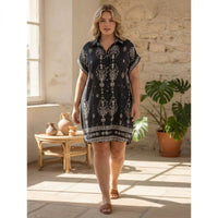 Jasmine | Printed A-Line Shirt Dress