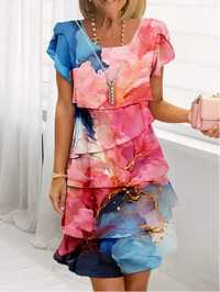 Caroline | Elegant Comfort Ruffle Dress