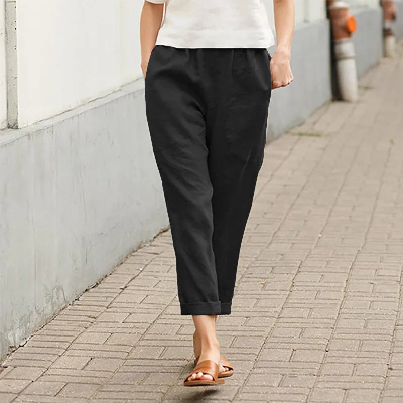 Ava | Wide-Leg Pants with Elastic Waistband