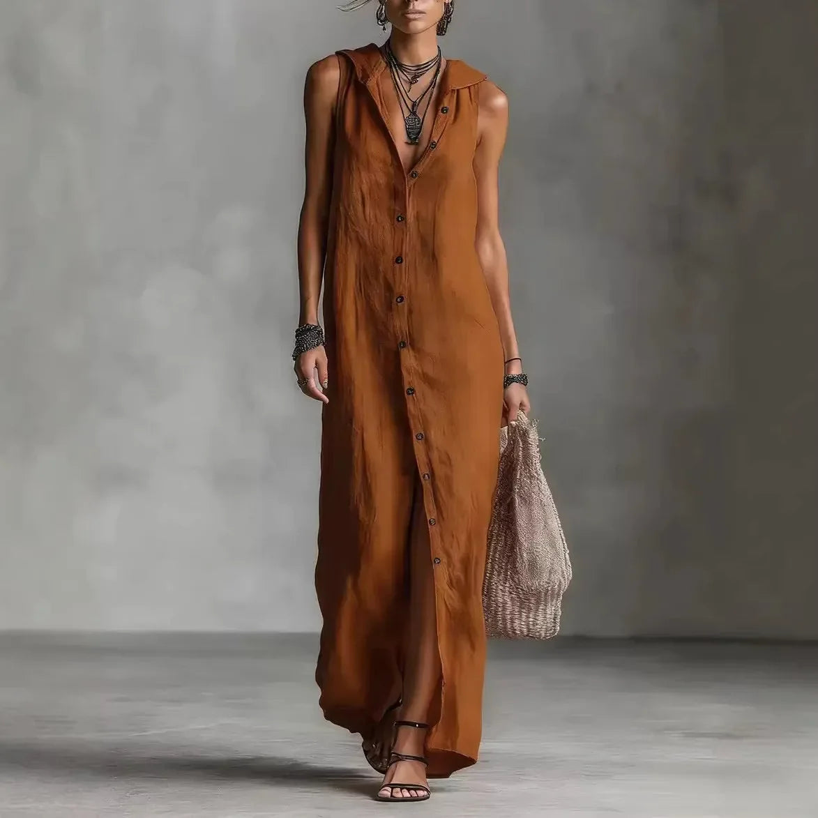 Penélope | Elegant and Casual Midi Dress with V-Neck