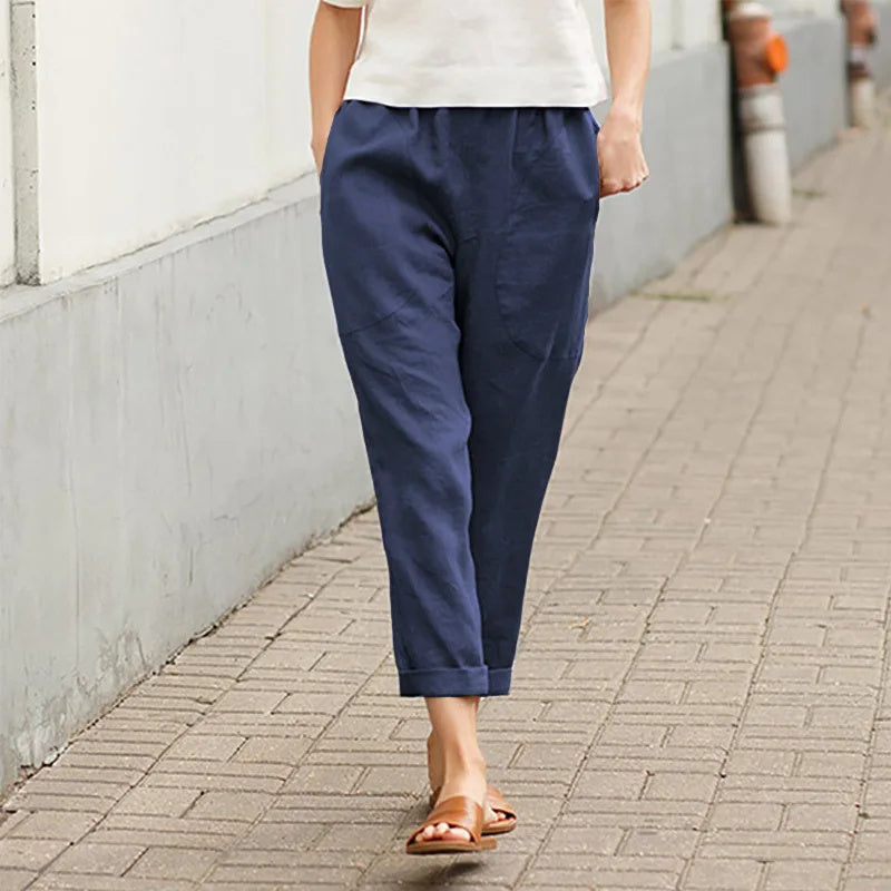 Ava | Wide-Leg Pants with Elastic Waistband