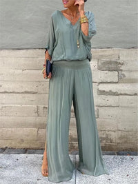 Amara | V-Neck Pants Set