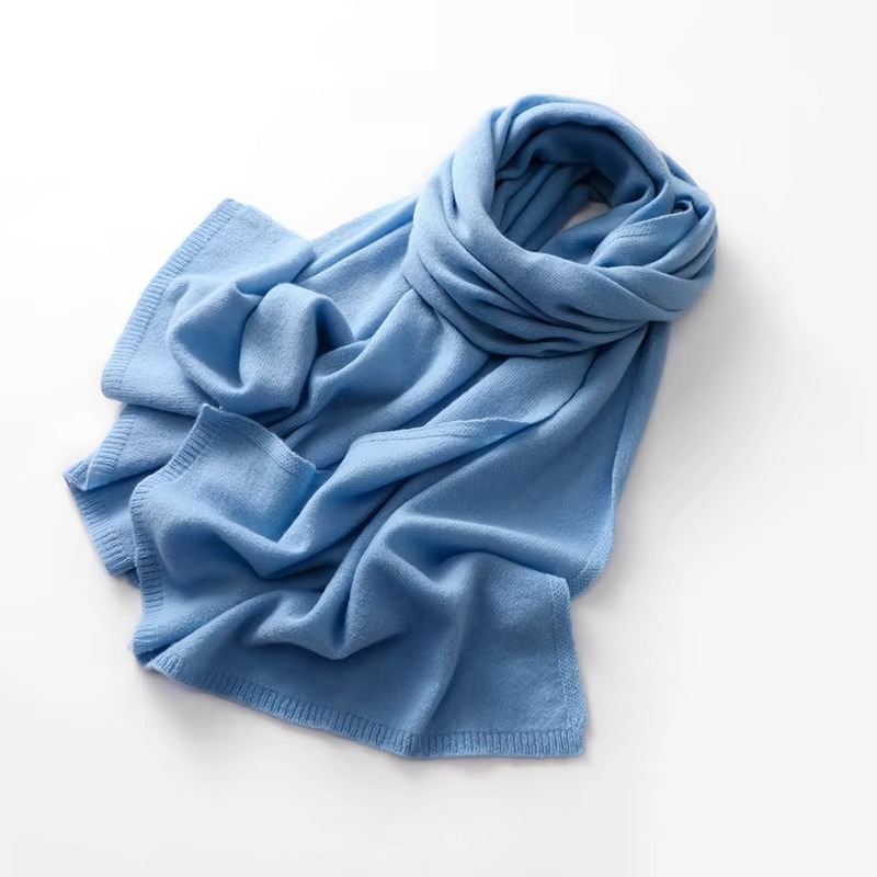 Knit Scarf with Natural Fibers and Breathable Weave for Women and Men 63 Inch Length