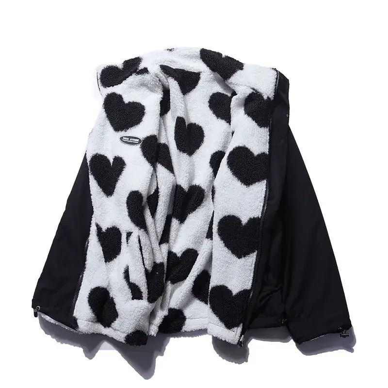 Reversible Heart Print Jacket