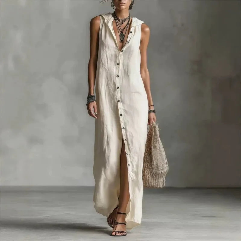 Penélope | Elegant and Casual Midi Dress with V-Neck
