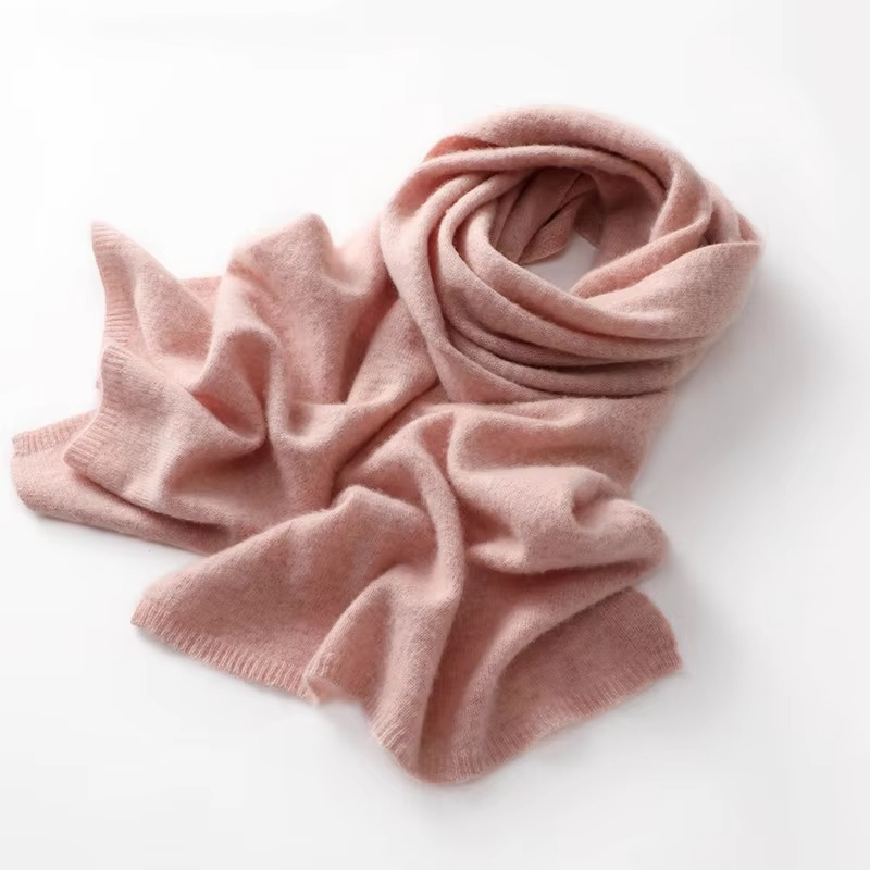 Knit Scarf with Natural Fibers and Breathable Weave for Women and Men 63 Inch Length