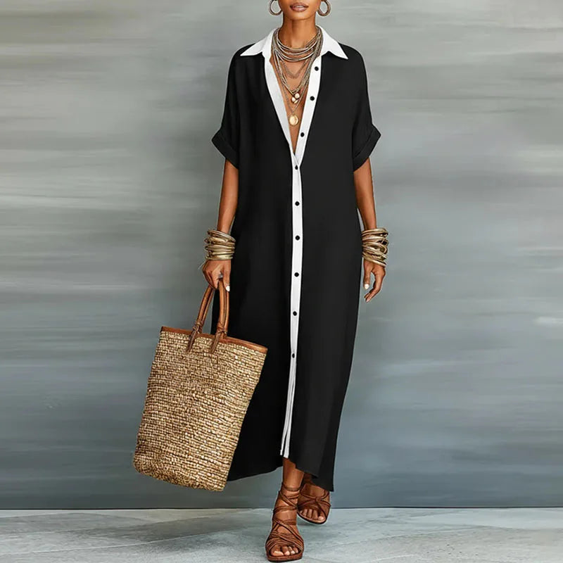 Anastasia™  | Long Button-Up Shirt Dress