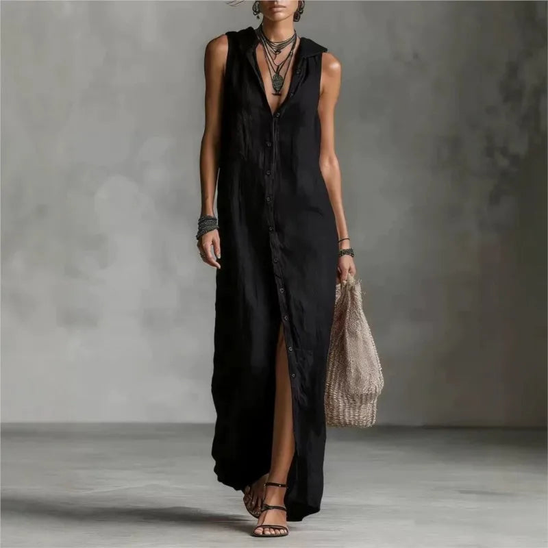 Penélope | Elegant and Casual Midi Dress with V-Neck