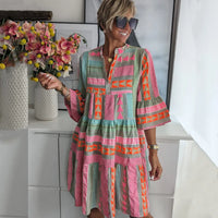Lucy | Patterned Flowing Midi Dress