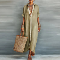Anastasia™  | Long Button-Up Shirt Dress