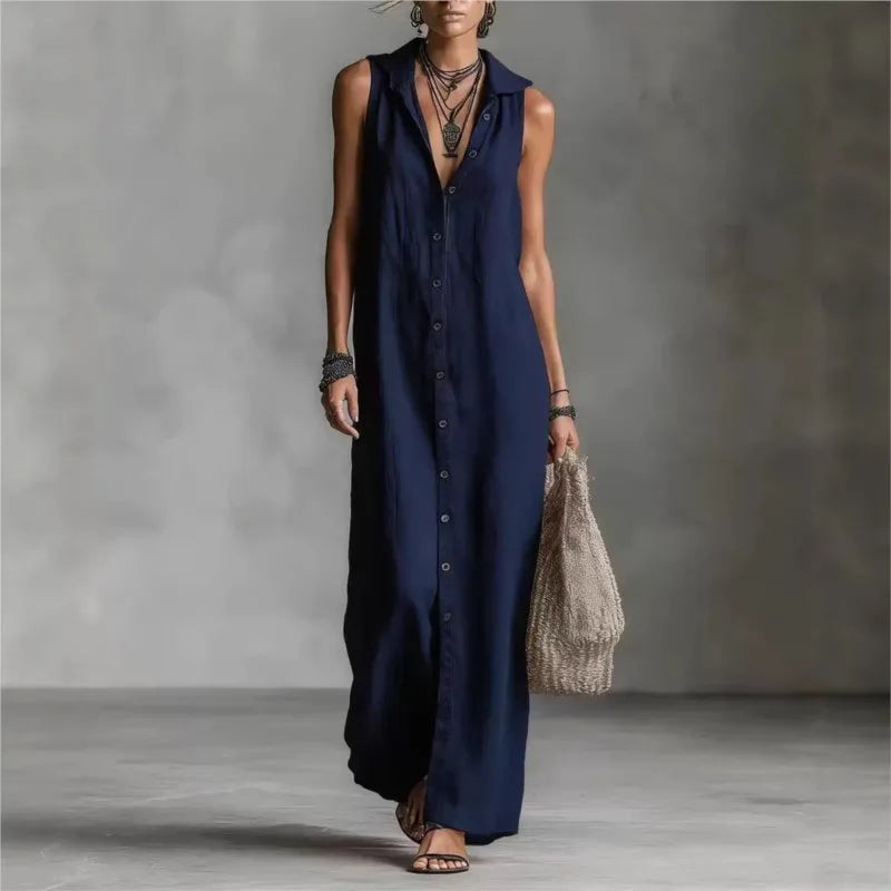 Penélope | Elegant and Casual Midi Dress with V-Neck