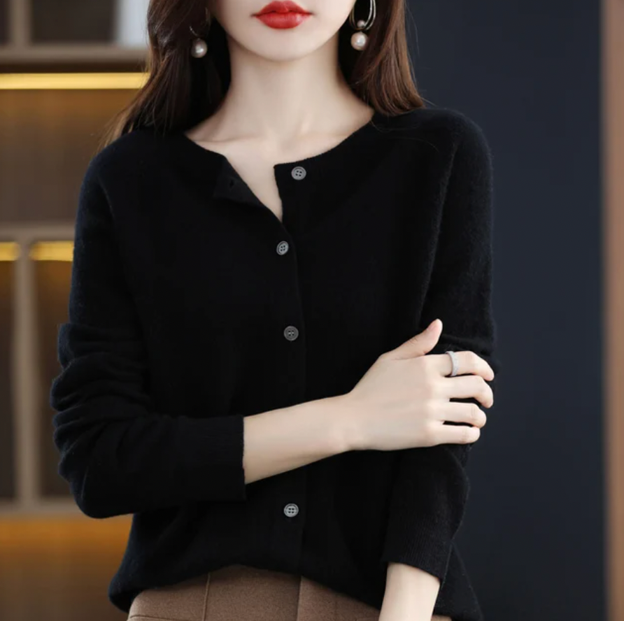 Ethan | Merino Wool Crewneck Cardigan