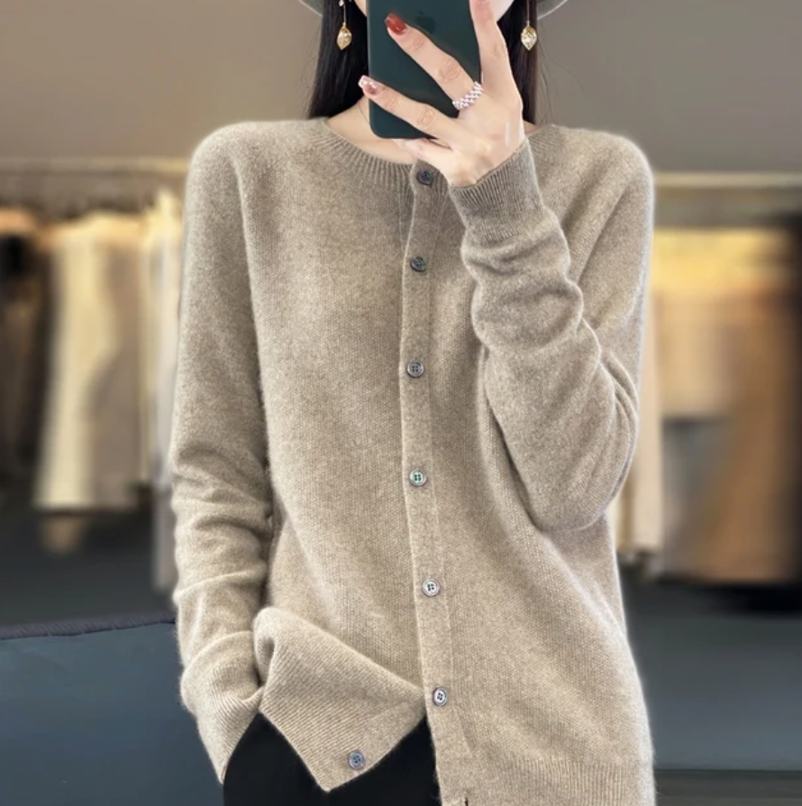 Ethan | Merino Wool Crewneck Cardigan