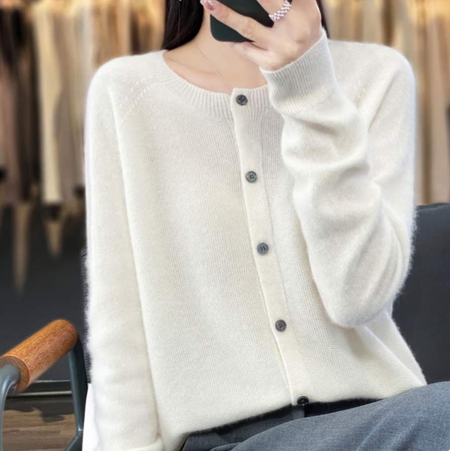 Ethan | Merino Wool Crewneck Cardigan