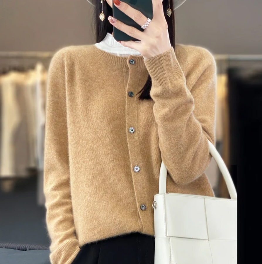 Ethan | Merino Wool Crewneck Cardigan