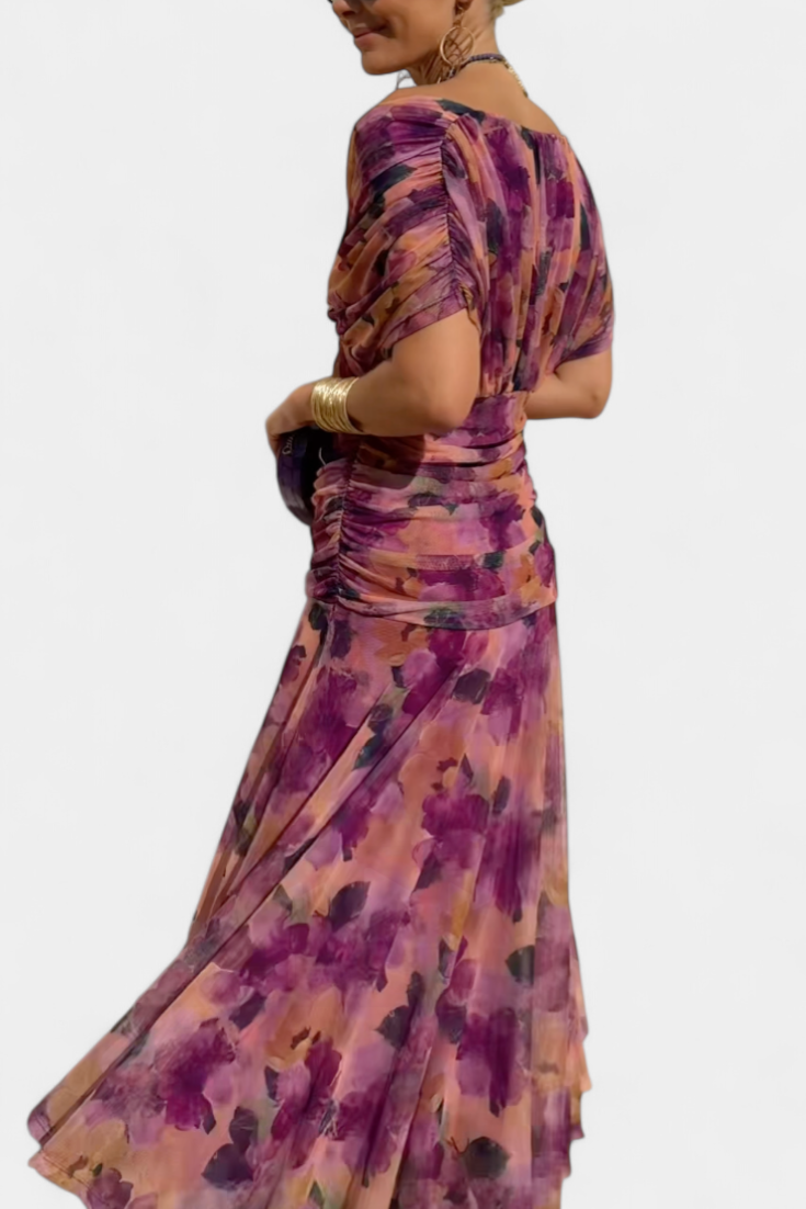 Florendra™ | Floral Long Dress V-Neck
