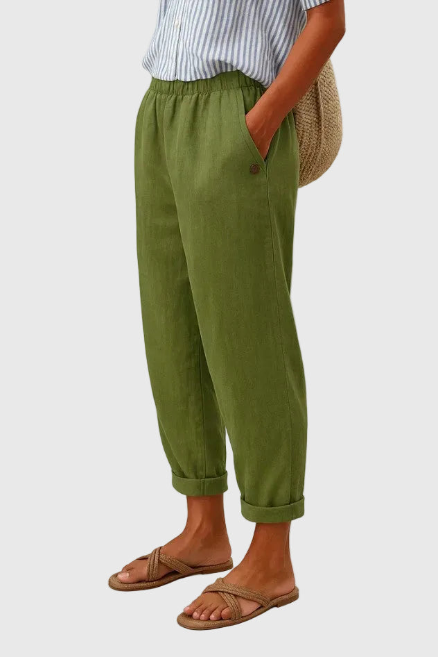 Olivia | Elastic-Waist Wide-Leg Pants