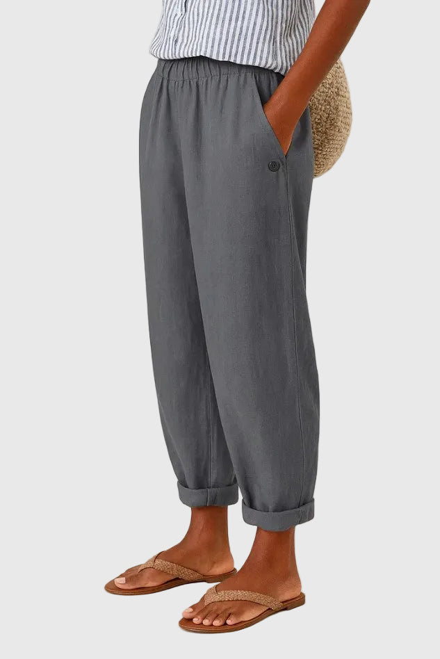 Olivia | Elastic-Waist Wide-Leg Pants