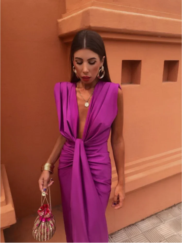 Selena | Fiery Draped Dress