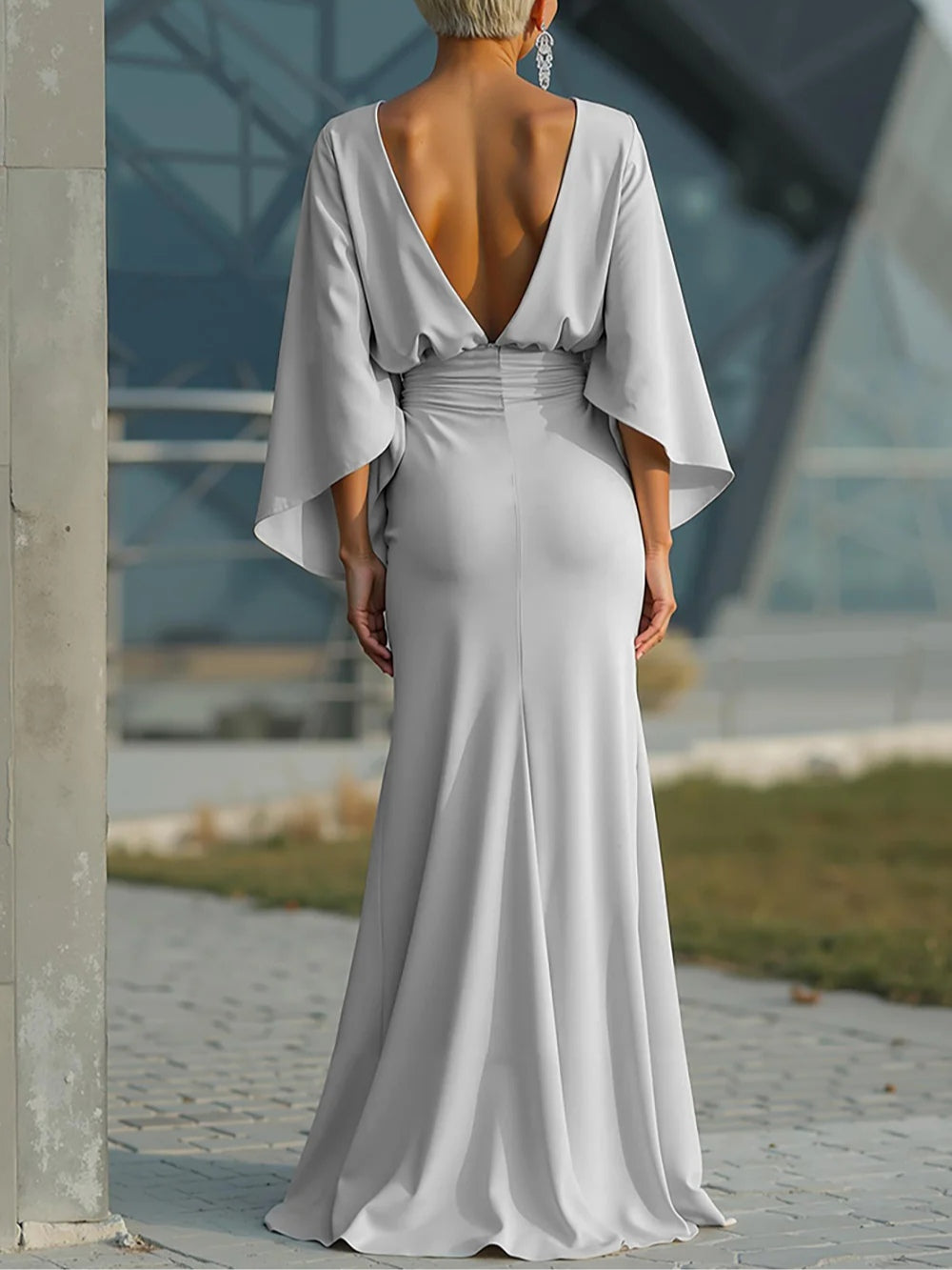 M&H | Backless V-Neck Dress
