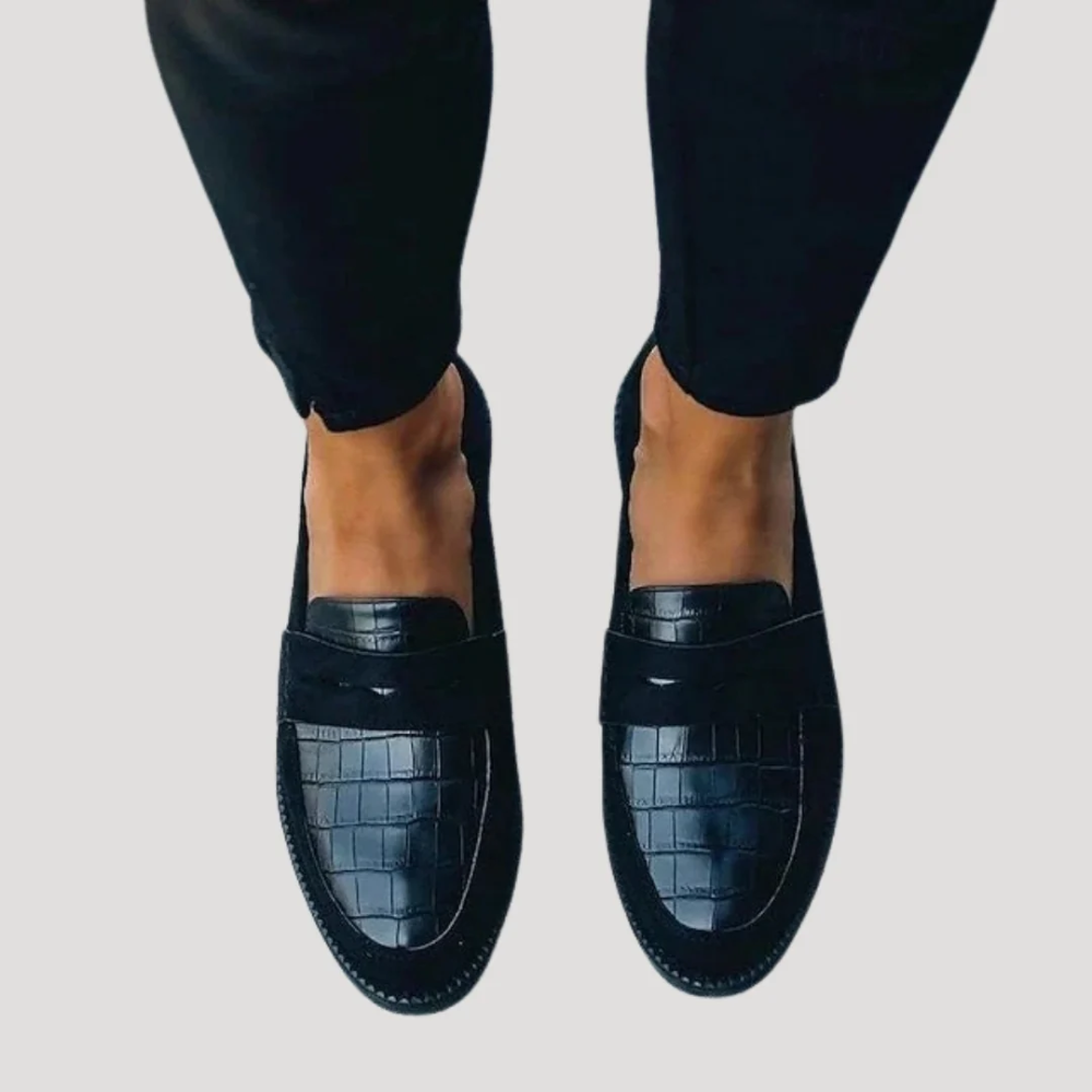 Handmade Croc-Embossed Leather Orthopedic Slippers